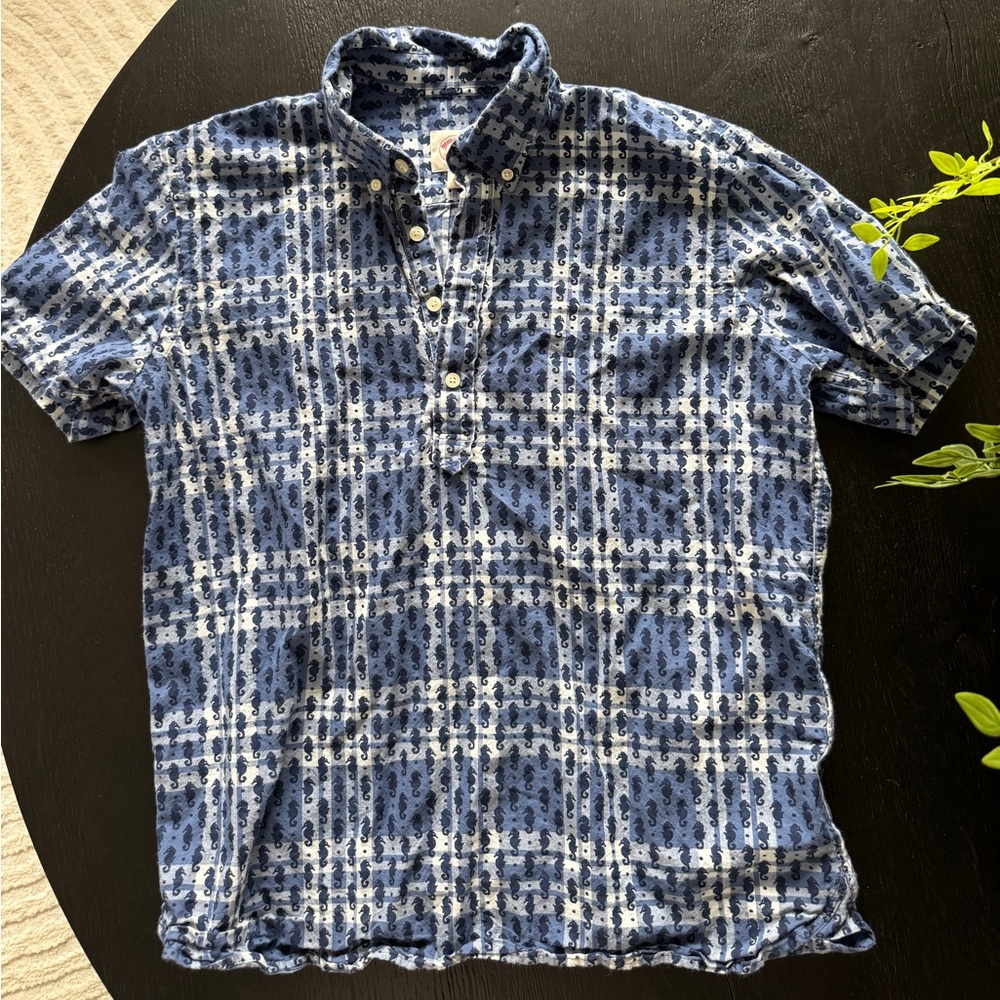 Men’s plaid short sleeve cotton shirt